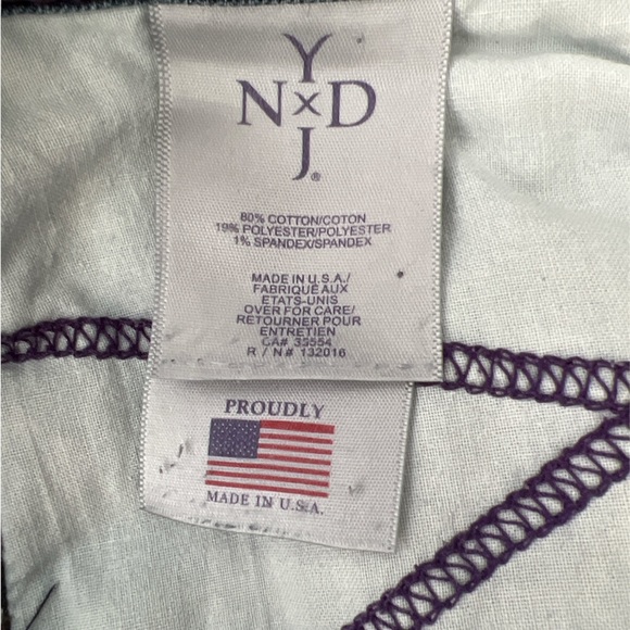 NYDJ Marilyn Straight Jeans DARK WASH distressed naturally SZ 10 EUC - Picture 11 of 13